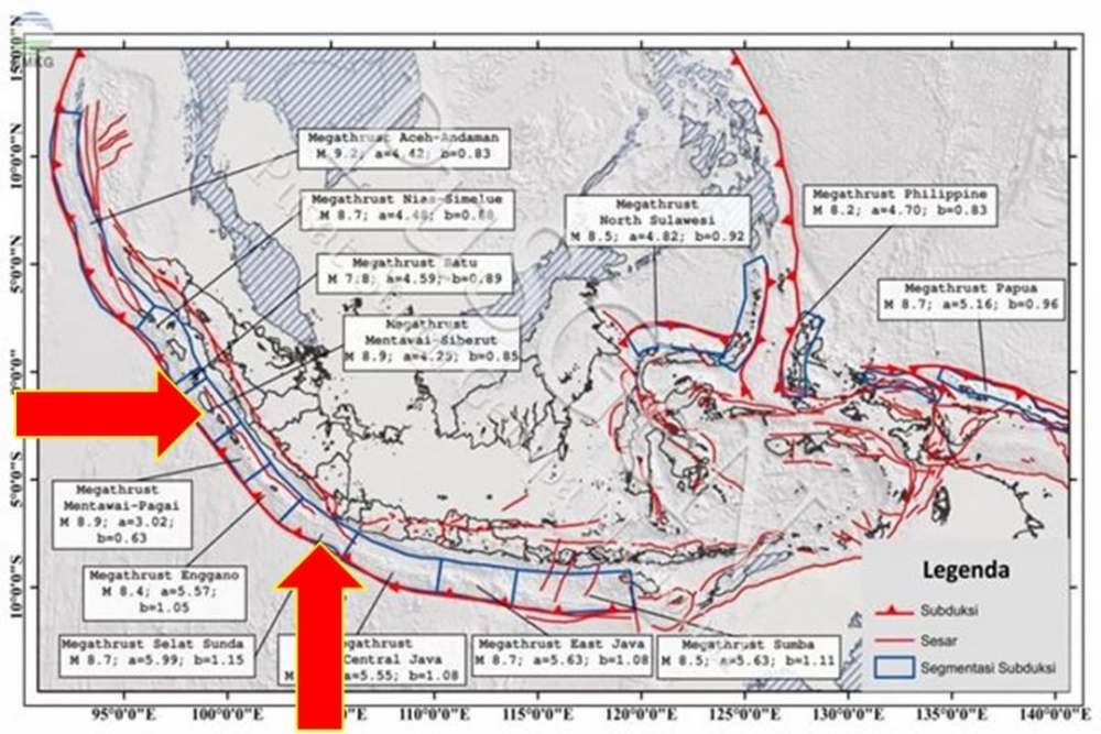 Daftar Lokasi Indonesia yang Berpotensi Terkena Gempa Megathrust